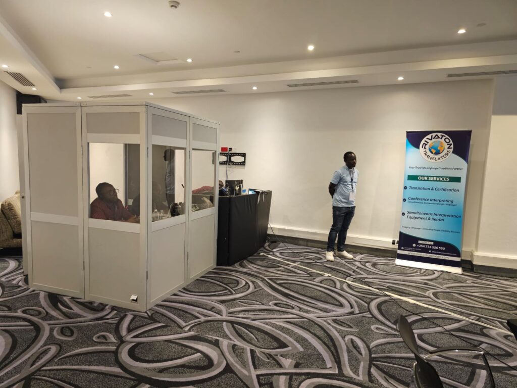 Rivaton Translators supported an African transitional justice dialogue in Nairobi with English–French interpreting, conference equipment and hybrid support.